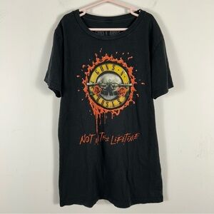 💕Guns n roses Black Graphic T-Shirt with Band Logo kid L